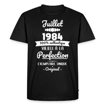 40th Anniversary - July 1984 Original - Men's Premium Organic T-Shirt - black - Front - Nico (187cm)