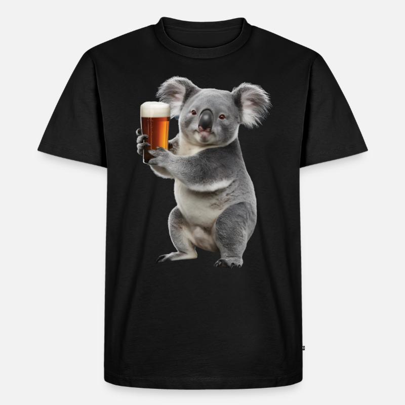 Koala Bier - Männer Premium Bio T-Shirt - Schwarz