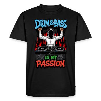 La drum & bass est ma passion - T-shirt Premium bio Homme - noir - Devant - Nico (187cm)