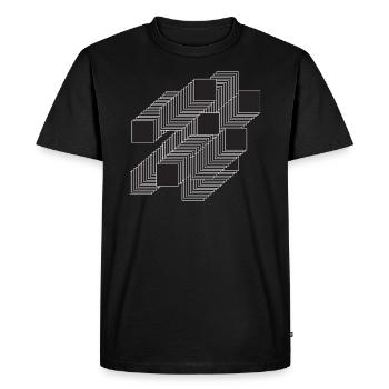 conception de carrés géométriques - T-shirt Premium bio Homme - noir - Devant - Nico (187cm)
