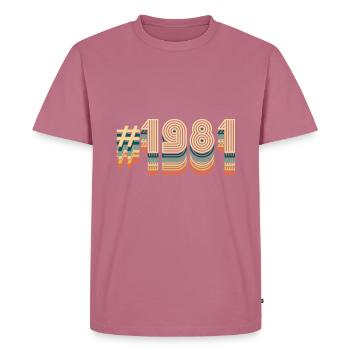 41 Birthday born 1981 - Men's Premium Organic T-Shirt - mauve - Front - Nico (187cm)