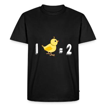 Poule Poussin Humour Jeu De Mots - T-shirt Premium bio Homme - noir - Devant - Nico (187cm)