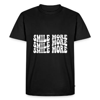 Smile more Self Love Citation inspirante - T-shirt Premium bio Homme - noir - Devant - Nico (187cm)