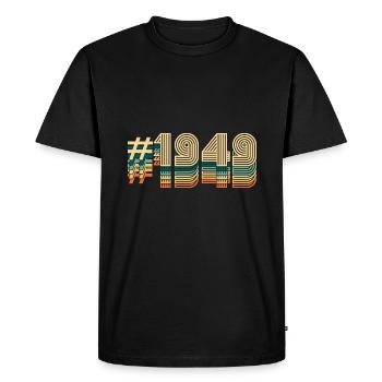 73 Birthday born 1949 - Men's Premium Organic T-Shirt - black - Front - Nico (187cm)