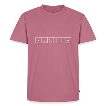 Xaviera Nom Prénom Chimie Élément du tableau périodique - T-shirt Premium bio Homme - mauve - Devant - Nico (187cm)