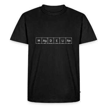 Magdeline Nom Prénom Chimie Tableau périodique - T-shirt Premium bio Homme - noir - Devant - Nico (187cm)