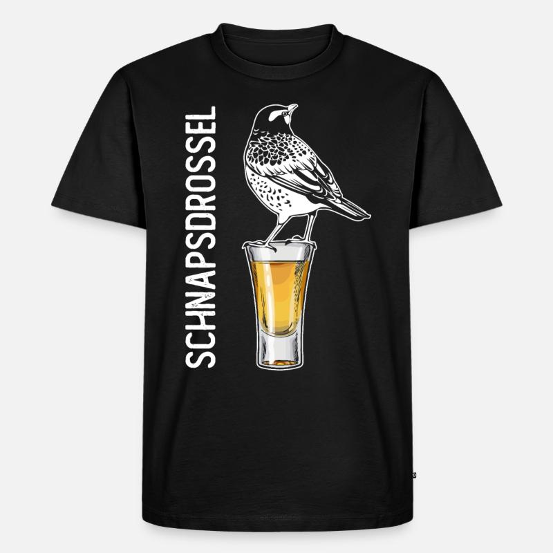 Schnapsdrossel Schnapstrinker Alkohol Schnaps - T-shirt Premium bio Homme - noir