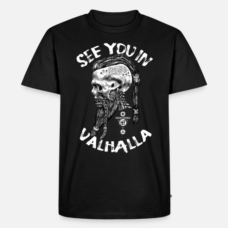 VALHALLA WARRIOR - Männer Premium Bio T-Shirt - Schwarz