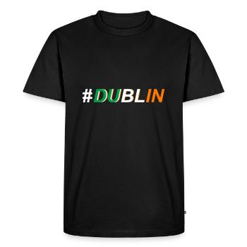 Trèfle d'île de Dublin Irlande - T-shirt Premium bio Homme - noir - Devant - Nico (187cm)