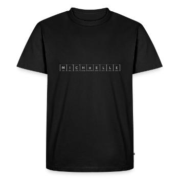 Michaelle Nom Prénom Chimie Tableau périodique - T-shirt Premium bio Homme - noir - Devant - Nico (187cm)