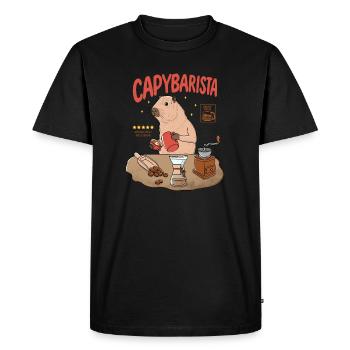 Capybarista - Men's Premium Organic T-Shirt - black - Front - Nico (187cm)