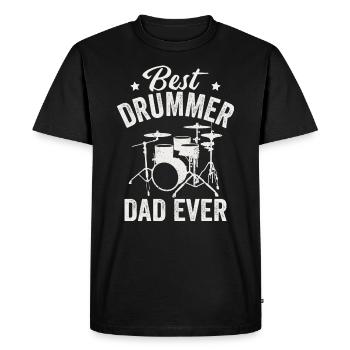 Meilleur batteur papa de tous les temps fête des pères - T-shirt Premium bio Homme - noir - Devant - Nico (187cm)