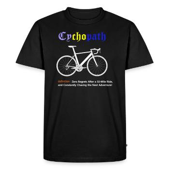 Cycopath Funny Cycling for Cyclists and Bikers - Men's Premium Organic T-Shirt - black - Front - Nico (187cm)