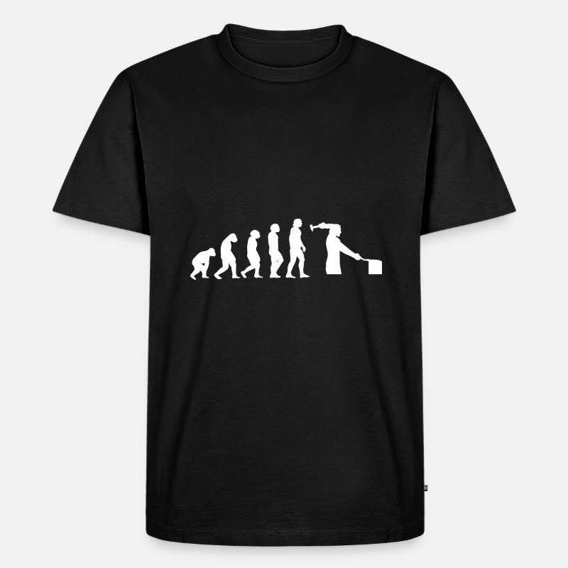 Evolution Schlosser - Männer Premium Bio T-Shirt - Schwarz