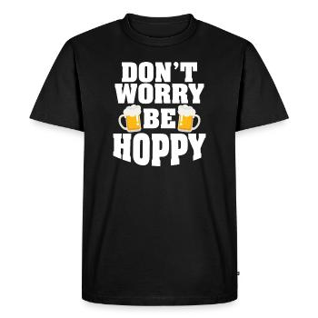 Don't worry be hoppy Bier Biere Geschenk - Männer Premium Bio T-Shirt - Schwarz - Vorne - Nico (187cm)
