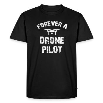 Forever a drone pilot drone drones gift - Men's Premium Organic T-Shirt - black - Front - Nico (187cm)