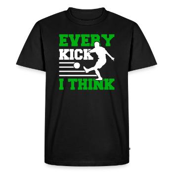 Every Kick I think - Footgolf Soccergolf Football - T-shirt Premium bio Homme - noir - Devant - Nico (187cm)
