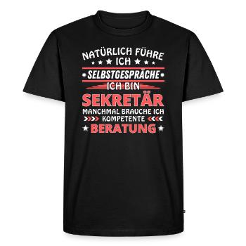 I Talk to Yourself - Secretary Edition - Men's Premium Organic T-Shirt - black - Front - Nico (187cm)