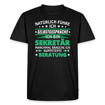 I Talk to Yourself - Secretary Edition - Men's Premium Organic T-Shirt - black - Front - Nico (187cm)