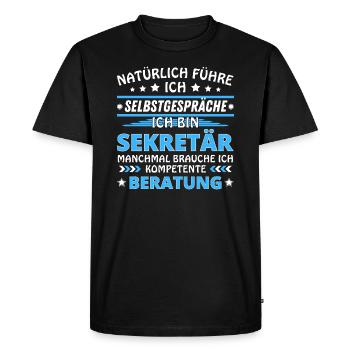 I Talk to Yourself - Secretary Edition - Men's Premium Organic T-Shirt - black - Front - Nico (187cm)