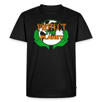 Earth Day Protect The Planet Earth - Men's Premium Organic T-Shirt - black - Front - Nico (187cm)