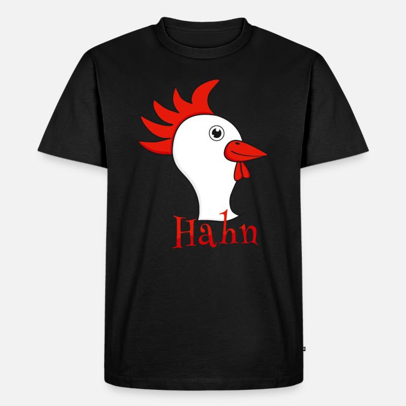 Partnershirt Hahn - Männer Premium Bio T-Shirt - Schwarz