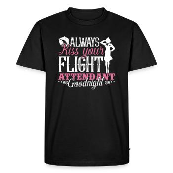 Agent de bord Embrassez votre agent de bord - T-shirt Premium bio Homme - noir - Devant - Nico (187cm)