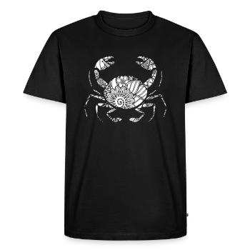 Crab Crab Floral Pattern - Men's Premium Organic T-Shirt - black - Front - Nico (187cm)