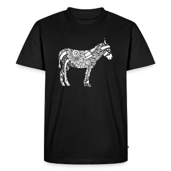 Motif floral âne âne - T-shirt Premium bio Homme - noir - Devant - Nico (187cm)