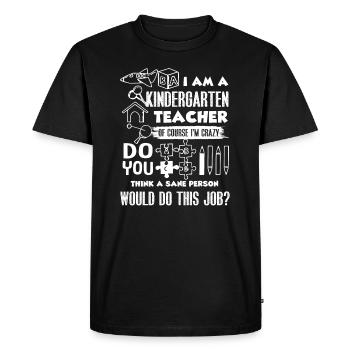 Enseignante de maternelle Je suis enseignante de maternelle - T-shirt Premium bio Homme - noir - Devant - Nico (187cm)