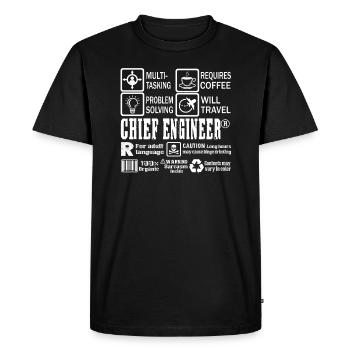 Offres d'emploi Chief Engineer Chief Engineer - T-shirt Premium bio Homme - noir - Devant - Nico (187cm)
