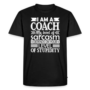 Coach Je suis un coach - T-shirt Premium bio Homme - noir - Devant - Nico (187cm)