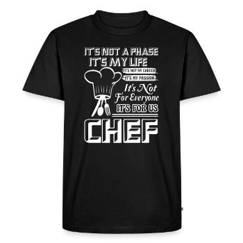 Chef Chef est ma passion - T-shirt Premium bio Homme - noir - Devant - Nico (187cm)