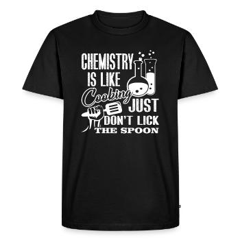 Chemist Chemist Is Like Cooking - Men's Premium Organic T-Shirt - black - Front - Nico (187cm)