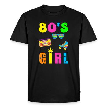 80s Girl - Retro Girl 80s Neon Disco - T-shirt Premium bio Homme - noir - Devant - Nico (187cm)