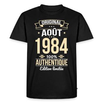 40th Anniversary - Original - August 1984 - Men's Premium Organic T-Shirt - black - Front - Nico (187cm)