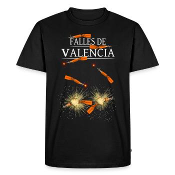 Feu d'artifice automne Valencia Pyro Trueno Orange - T-shirt Premium bio Homme - noir - Devant - Nico (187cm)