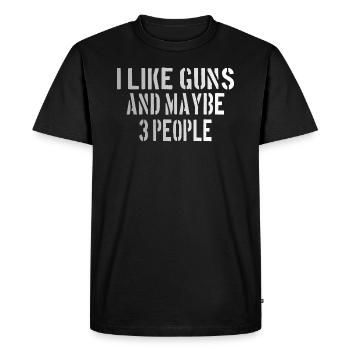 PRO GUN / 2ND AMENDMENT: I like guns - Men's Premium Organic T-Shirt - black - Front - Nico (187cm)