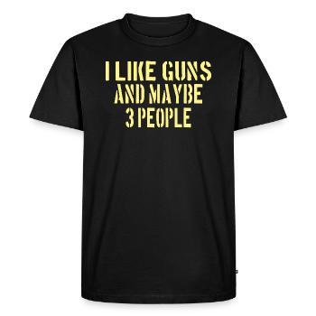 PRO GUN / 2ND AMENDMENT: I like guns! - Men's Premium Organic T-Shirt - black - Front - Nico (187cm)