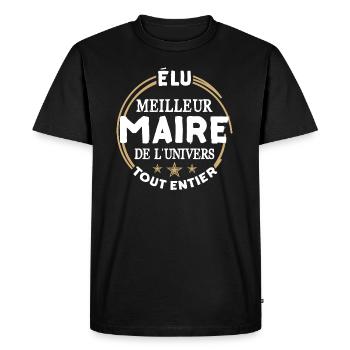 Élu meilleur maire - T-shirt Premium bio Homme - noir - Devant - Nico (187cm)