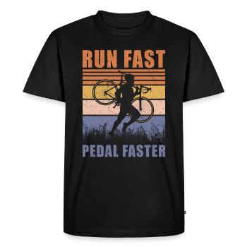 Cyclocross Run Fast Pedal Vélo de gravier plus rapide - T-shirt Premium bio Homme - noir - Devant - Nico (187cm)
