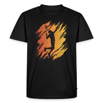 Joueur de badminton Joueur de badminton rétro - T-shirt Premium bio Homme - noir - Devant - Nico (187cm)