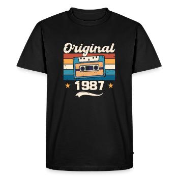 Born Gift Original 1987 Gift Idea 1987 - T-shirt Premium bio Homme - noir - Devant - Nico (187cm)
