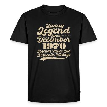 Il était une fois une légende. Décembre 1970 Naissance - T-shirt Premium bio Homme - noir - Devant - Nico (187cm)
