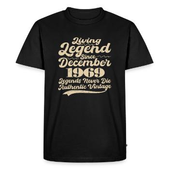 Once upon a time there was a legend. December 1969 Birth - Men's Premium Organic T-Shirt - black - Front - Nico (187cm)