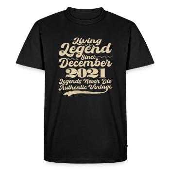 Il était une fois une légende. Décembre 2021 Naissance - T-shirt Premium bio Homme - noir - Devant - Nico (187cm)