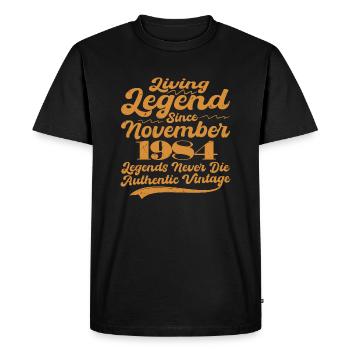 Once upon a time there was a legend. November 1984 Birth - Men's Premium Organic T-Shirt - black - Front - Nico (187cm)