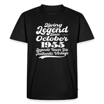 Il était une fois une légende. Octobre 1955 Naissance - T-shirt Premium bio Homme - noir - Devant - Nico (187cm)