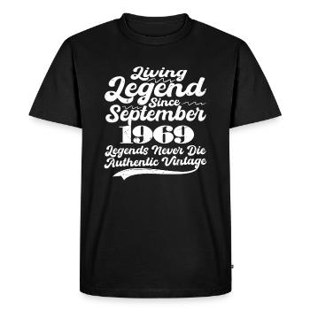 Il était une fois une légende. Septembre 1969 Naissance - T-shirt Premium bio Homme - noir - Devant - Nico (187cm)