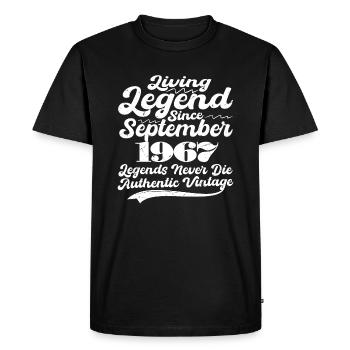Once upon a time there was a legend. September 1967 Birth - Men's Premium Organic T-Shirt - black - Front - Nico (187cm)